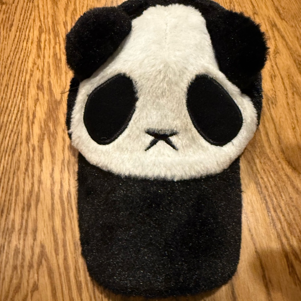 Panda Woman/Kids cap - Black and White fuzzy